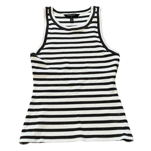 White House Black Market WHBMFORME black / white knit tank sz M